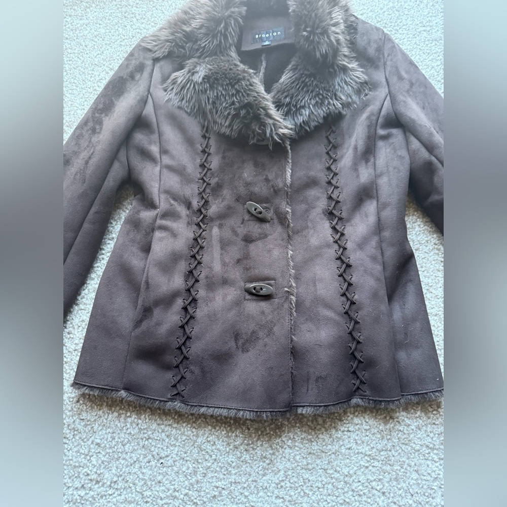 Vintage Chocolate Brown Furrry Coat - Picture 3 of 4